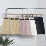 Shooting Kin Color High-Rise Thin Bag Hip Skirt 2025 New Hundred With Belt A Short Skirt