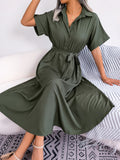 Wind Shooting Summer Casual Loose Solid Color T-Shirt Skirts Women's
