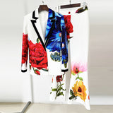 New Star Temperament Fashion Digital Print Casual Suit Trousers Set Two