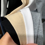 Long-Sleeved T-Shirt Slim And Slim In Autumn And Winter With Threaded Design Feeling Bottomed Blouse Women's Low-Collar Unique