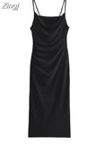 Ruched Slip Long Dress Women Backless Bodycon Dress Women Summer Elegant Party Dresses Woman Sexy Evening Dresses For