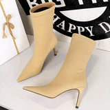 Shoes 2022 New Stretch Boots Autumn Shoes Pointed Toe High-heel Boots Stiletto Ankle Boots 3 Colour Female Short