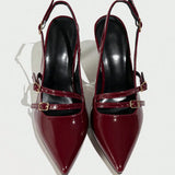 Arc De Triomphe Baotou Mary Jane Sandals Woman 25 New Pointed Cat And A Word Buckle Behind The