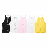 Women's ZA Summer New Bow Ornament Hanging Neck Vest Skirt