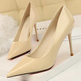 Shoes Fashion Woman Pumps Patent Leather High Heels Stiletto Heels Occupation OL Office Shoes Sexy Heels Plus Size