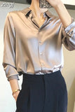 Sleeve Satin Blouse Women 2023 Solid Office Button Silk Shirt Woman Casual Loose Fashion Blouses Women Elegant Blusas