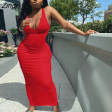Women Close-fitting Sexy Ribbed Summer Sundress Solid Color Sleeveless Bodycon Long Dress