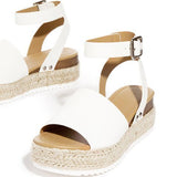 Rope Slope And A Word With A Dew Leopard Sandals Female Thick Sole Buckle Light Beach Cool