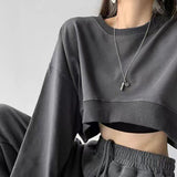 Zingj Hoodie Women Fall 2024 Korean Solid Color New Loose Round Collar Women Long Sleeve Jacket Women's