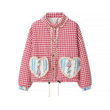 Explosion Women's Autumn And Winter New Street Fashion Splicing Lattice Cotton