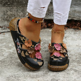 Wind Plum Totem Thick Bottom Cool Slippers Women's Summer New Pine Cake And Bao Head Slippers Women's Anti-Slip Women