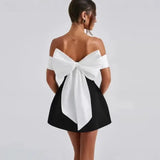 Women's Clothing INS Net Red Pop Bow Dress Cross Asymmetric Top - Long-Term