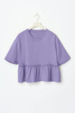 Spring And Summer New Pure Cotton Collar 100-Fold T-Shirt Top Women Soft And Loose Leisure