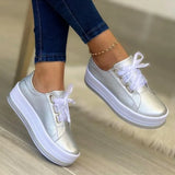 Shoes New Thick-Soled Sneakers Fashion Plus-Size Lace With 2025 Women's Single