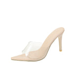 Summer Large-Size New Slippers Women's Fashion Transparent Word Cool Drag Wearing Pointed High