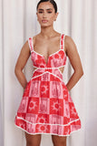 Women's Sling Dress Dress Print Decoration Lace Side Sex-Snender Body Girl