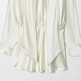 New Fashion Temperament Women's Silk And Fern Texture Scarf Dress