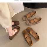 Bow Light Mouth Small Single Shoe Women 2025 Spring New Flat-Bottomed Ballet Shoes With Mary Treasure