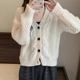 Autumn New Xiaoxiangfeng Solid Color Age-Reducing Casual Sweater Twist Loose V-Necked