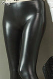 Faux Leather Shiny Leggings Women Sexy Black High Waist Letter Hot Pants Stretch Womens Leren Legging Leggins Mujer