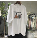 Zingj Celebrity Short-Sleeved T-Shirt Women's Wear 2024 Summer Wear New Korean Version Of Harajuku Loose-Match Half-Sleeve T-Shirt