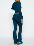 New Casual Wind Low-Rise Horn Pants Fashion Thin Solid Pants Set