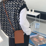 Vest Women Print Preppy Ulzzang O-neck Loose Autumn College Ladies Retro All-match Comfortable Fashion Teens Popular