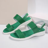 New Spring And Summer Ladies Large-Size Solid Round Head Cake Thick-Soled Women's Sandals Buckle Fish Mouth Women's