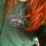 Venice Italy Embroidered Sweatshirt Crewneck Jumper- Outfit
