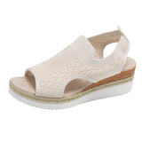 And Summer New Flying Fish Mouth Sandals Women's Net Cloth Breathable Slopes Sandals Large Hot Beach