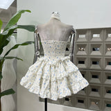 French Fashion Ribbon Crumbed Girl Series Cake Corset Dress With Same Color Pumpkin