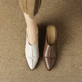 Bag Head Half Slippers Women Wear 2025 Summer New Korean Leather Slippers Lazy Mueller High