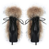 Banquet Fashion Hairy Tip High With Large Size 44 Female Short Boots Boots