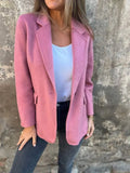 Women's Casual Hair In Autumn And Winter 2025, Collar Button Fake Pocket