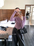 Xixi 2025 Autumn New White Standard Long-Sleeved High-Neck Knitted Top Sweater Female