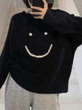 Smiley Face Oversized Sweater- Outfit