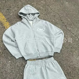 Zip Set New Threaded Bottom Swing Men's And Women's Casual Sports Set Crtz