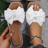 New Flat Bottom Of The Head Of The Slippery Women Wearing Bow Flat And Cloth Cold