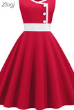 Dress Women Robe Vintage Print Big Swing 50s 60s Retro Rockabilly Pin Up Party Dresses