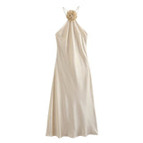 Summer New Women's Dress Sexy Back Tiker Hanging Neck Halter Dress