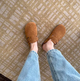 Yards Real Soft Leather Birken Shoes Women's Bao Head Cork Bottom Of The Raised Half-Slipper Wearing A Foot Pedal