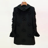 New Star Fashion Temperament Heavyweight Three-Dimensional Flower Horn Sleeve