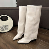 2025 New Sharp Head Thick And Long Trouser Boots Children Net Red Fashion High Boots High Boots High Fashion