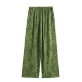 Women's INS Burst Fashion Casual Metallic Line Printed Shirt + Trousers