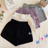 Zingj Women Wearing Shorts Summer 2024 Korean Version Of High Waist Casual Wide Leg Pants Ins Students Loose Thin Sports Hot