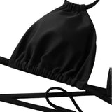 2021 New Drawstring Strap Solid Three-Piece Set Sexy