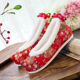 Zingj Shoes, Hanfu Shoes, Brocade Pomegranate Flower Jacquard, Ancient Women's Single