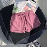 Zingj Waist Loose Tight Waist Sports Shorts Female Loose Casual Wear 2024 Summer New Wide Leg Pants Home Pajama Pants