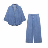 New Wide Sleeve Denim Shirt 1879025427 Jeans