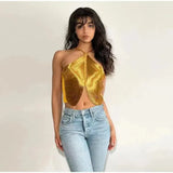 Wind Top 2025 Autumn And Winter New Out-To-Shoulder Fish Bone Slings Irregular Essohu Hanging Neck Vest